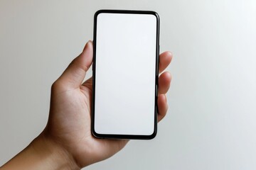 Hand Holding Smartphone Mockup Isolated created with Generative AI