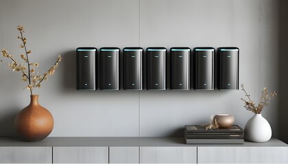 Sleek wall-mounted home battery storage solutions enhancing modern living spaces