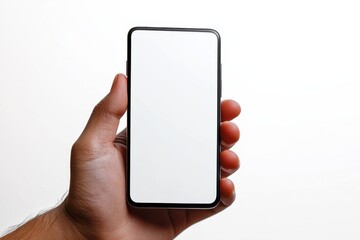 Hand Holding Smartphone Mockup Isolated created with Generative AI