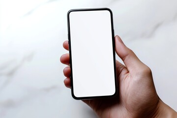Hand Holding Smartphone Mockup Isolated created with Generative AI