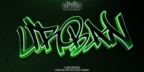 Graffiti editable text effect, customizable street and urban 3d font style