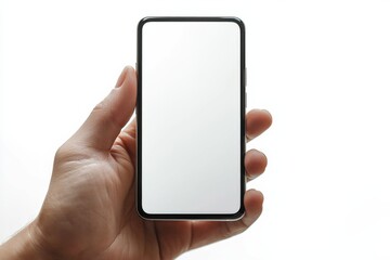 Hand Holding Smartphone Mockup Isolated created with Generative AI
