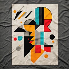 Canvas Print - Abstract geometric design featuring colorful shapes and patterns.