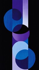 Aufkleber - geometric abstract design with overlapping blue and purple circles