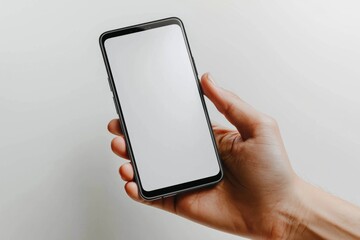 Hand Holding Smartphone Mockup Isolated created with Generative AI