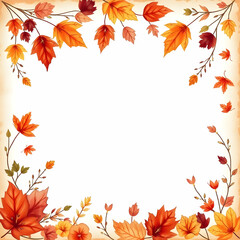 Wall Mural - autumn leaves border