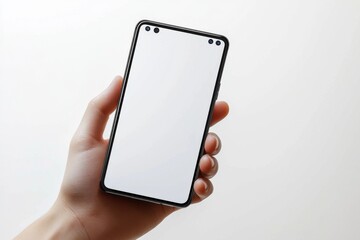 Hand Holding Smartphone Mockup Isolated created with Generative AI