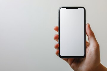 Hand Holding Smartphone Mockup Isolated created with Generative AI