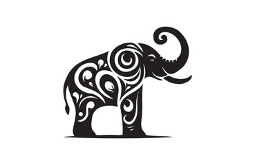 Wall Mural - Elephant vector illustration of silhouettes