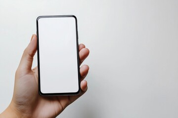 Hand Holding Smartphone Mockup Isolated created with Generative AI