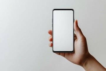 Hand Holding Smartphone Mockup Isolated created with Generative AI