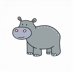 Wall Mural - hippo illustration isolated on white