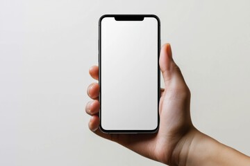 Hand Holding Smartphone Mockup Isolated created with Generative AI