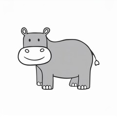 hippo illustration isolated on white