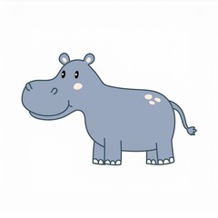 hippo illustration isolated on white