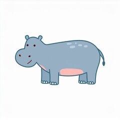 Wall Mural - hippo illustration isolated on white