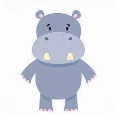 Sticker - hippo illustration isolated on white