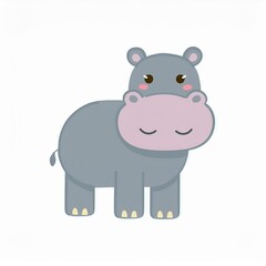 Sticker - hippo illustration isolated on white