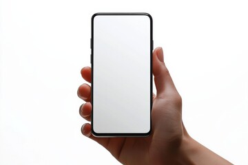 Hand Holding Smartphone Mockup Isolated created with Generative AI