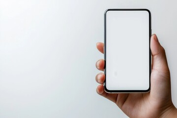 Hand Holding Smartphone Mockup Isolated created with Generative AI