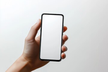 Hand Holding Smartphone Mockup Isolated created with Generative AI