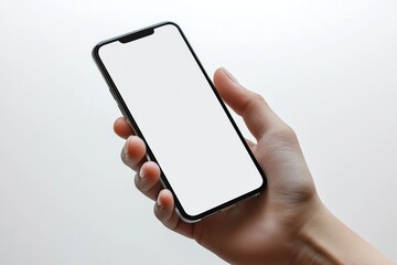 Hand Holding Smartphone Mockup Isolated created with Generative AI