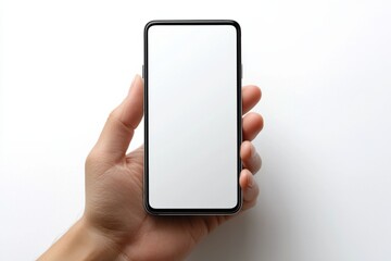 Hand Holding Smartphone Mockup Isolated created with Generative AI