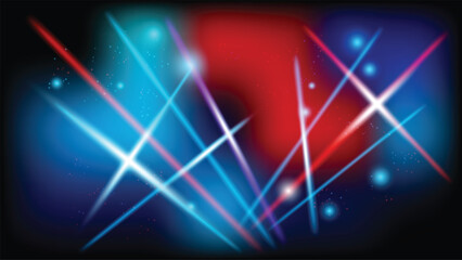 Leinwandbilder - Abstract background red blue technology high speed racing for sports of long exposure light on black background.Science geometric shape modern elegant design.Vector illustration.
