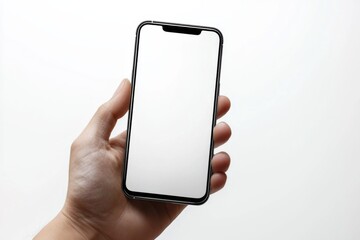 Hand Holding Smartphone Mockup Isolated created with Generative AI