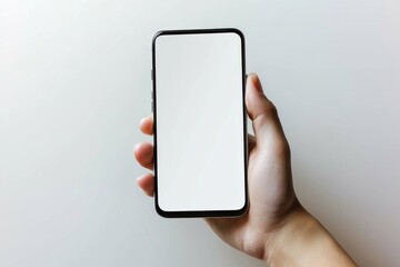 Hand Holding Smartphone Mockup Isolated created with Generative AI