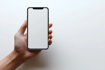 Hand Holding Smartphone Mockup Isolated created with Generative AI