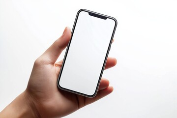 Hand Holding Smartphone Mockup Isolated created with Generative AI