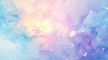 Poster - A soft, abstract artwork in pastel colors representing swirling clouds and gentle hues, creating a dreamy and enchanting visual experience.