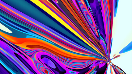 Wall Mural - Abstract psychedelic colorful fluid and liquid fractal background 