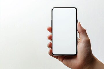 Hand Holding Smartphone Mockup Isolated created with Generative AI