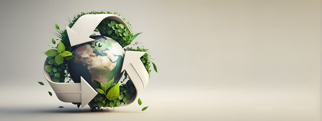 Recycle symbol copy space, Eco friendly earth background