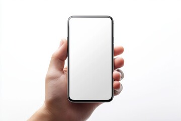 Hand Holding Smartphone Mockup Isolated created with Generative AI