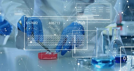 Poster - Animation of network of connections and data processing over diverse scientists working in lab