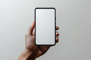 Hand Holding Smartphone Mockup Isolated created with Generative AI