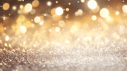Wall Mural - vintage glitter lights abstract background with silver, gold, and white tones, featuring de-focused 