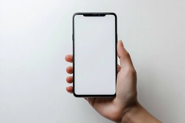 Hand Holding Smartphone Mockup Isolated created with Generative AI