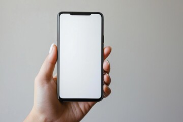 Hand Holding Smartphone Mockup Isolated created with Generative AI