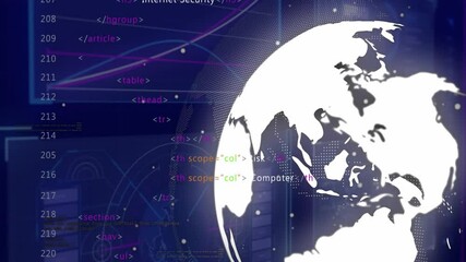 Poster - Animation of data processing and diagrams over globe
