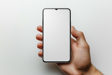 Hand Holding Smartphone Mockup Isolated created with Generative AI
