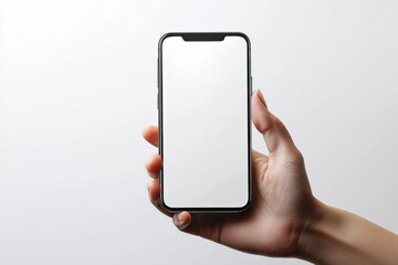 Hand Holding Smartphone Mockup Isolated created with Generative AI