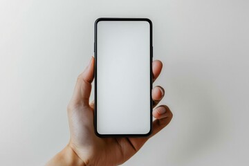 Hand Holding Smartphone Mockup Isolated created with Generative AI