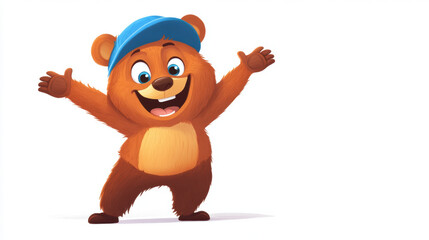 Canvas Print - Happy Bear Mascot.