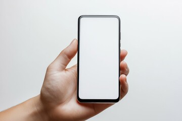 Hand Holding Smartphone Mockup Isolated created with Generative AI