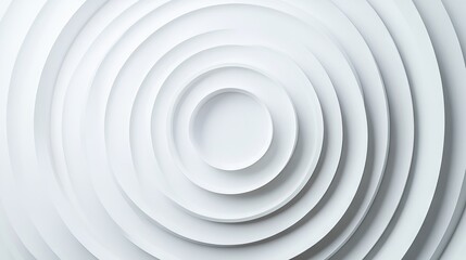 Wall Mural - Close-up view of concentric randomly offset white rings or circles with fading background steps, ideal for wallpaper, banners, and modern design projects