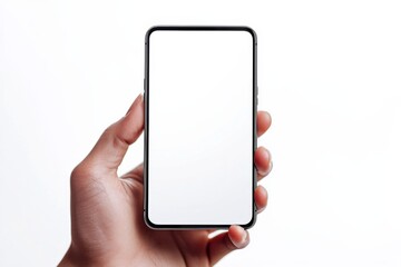 Hand Holding Smartphone Mockup Isolated created with Generative AI